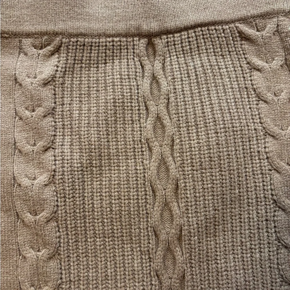 CALVIN KLEIN Jeans Woman’s Cable‎ Knit Midi Skirt Tan sz XL viscose/poly blend